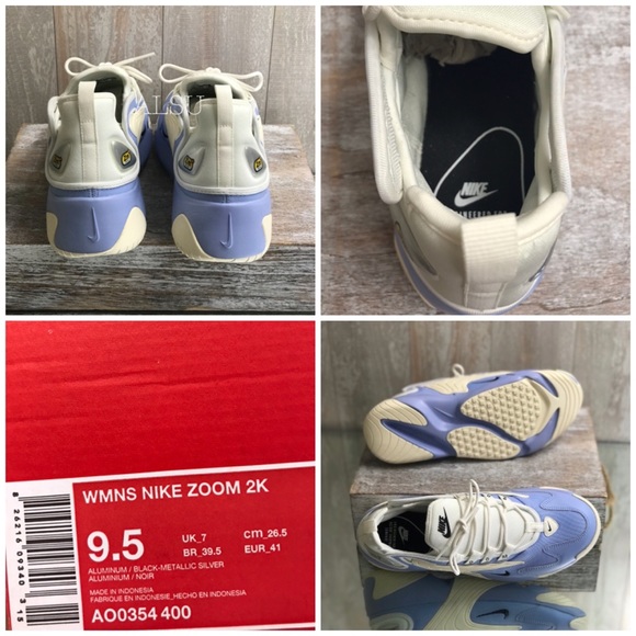 nike zoom 2k white and blue